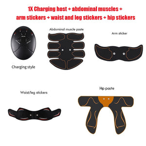 Rechargeable Muscle Stimulator Trainer Massage EMS Abs Abdominal Fitness Equipment Body Slimming Machine Fat Burn Training Hip