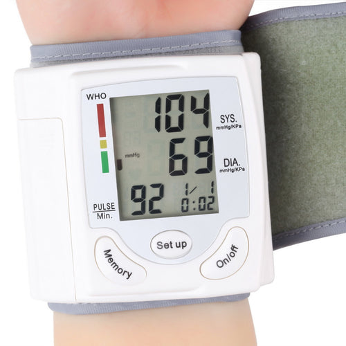 Household Automatic Wrist Blood Pressure Monitor Health Care Digital LCD Heart Beat Rate Pulse Meter Measure Sphygmomanometer